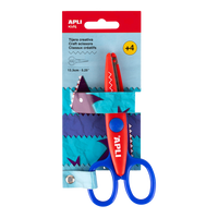 APLI Kreativschere 13,5 cm, abgerundete Spitze, symmetrisch – Zacken