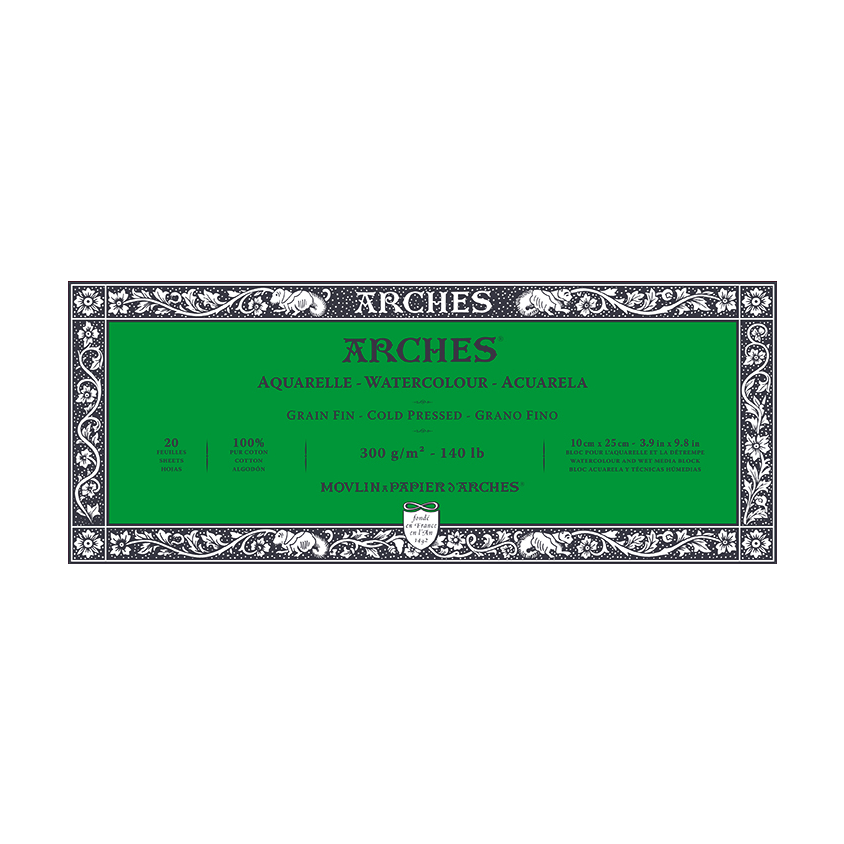 Aquarellblock ARCHES CP Naturweiß 300 g/m² – 20 Blatt