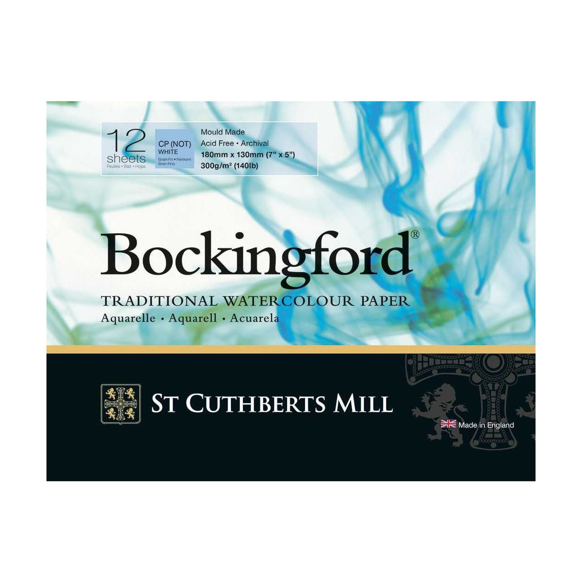 Aquarellblock CANSON St Cuthberts Bockingford feinkörnig weiß 300 g/m² - 12 Blatt
