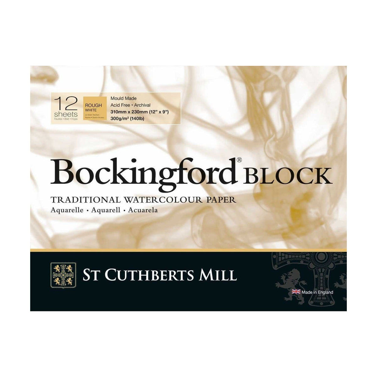 Aquarellblock St Cuthberts Mill Bockingford CP Weiß 300 g/m² 12 Blatt – 31 – 41 cm