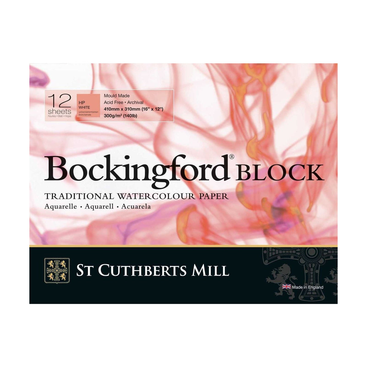 Aquarellblock St Cuthberts Mill Bockingford HP weiß 300 g/m² 12 Blatt – 31 – 41 cm