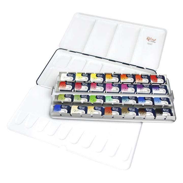Aquarellfarben-Set Botanycal ROSA GALLERY Metallkasten, 28 Farben, volle Töpfe — Bild 2