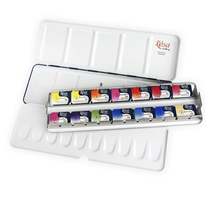 Aquarellfarben-Set "Botanycal" ROSA Gallery, Metallkoffer, 14 Farben, volle Töpfe — Bild 4