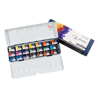 Aquarellfarben-Set "Мonopigmentiert" ROSA GALLERY, Metalldose, Indigo, 21 Farben, volle Töpfe