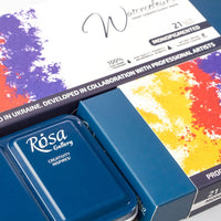 Aquarellfarben-Set "Мonopigmentiert" ROSA GALLERY, Metalldose, Indigo, 21 Farben, volle Töpfe