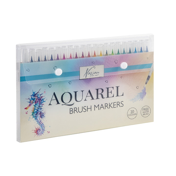 Aquarellmarker in Verpackung - 20 Stück und Pinsel — Bild 2