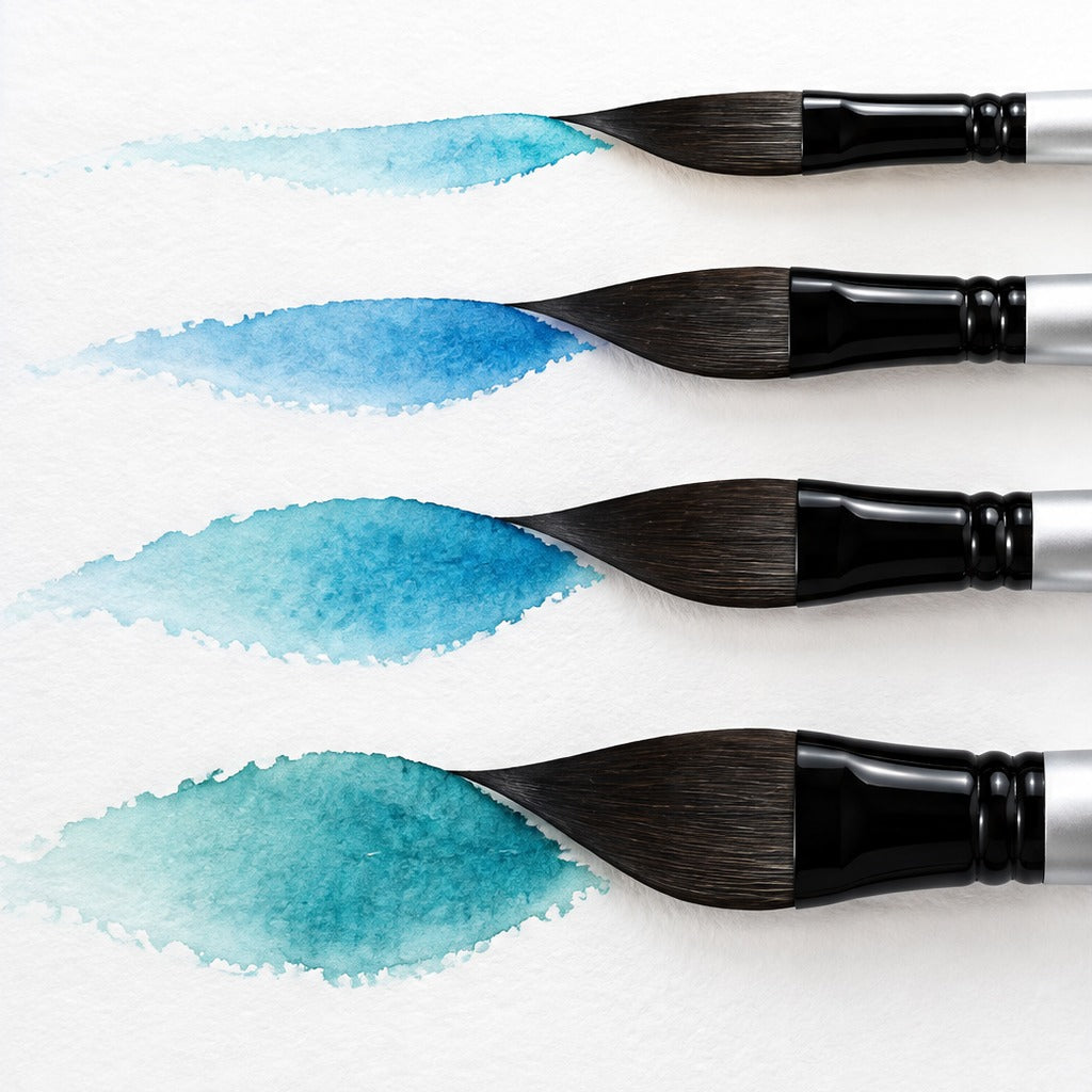 Aquarellpinsel-Set Schwerterform – Größen 8 bis 20, 4 Stk.
