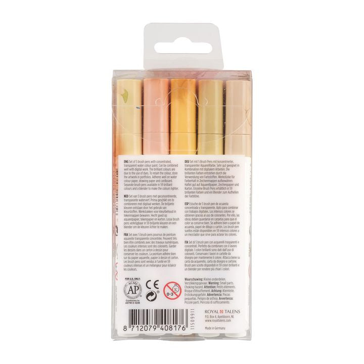 Aquarellstifte Ecoline Brush Pen Beige Pink | 5er Set — Bild 7