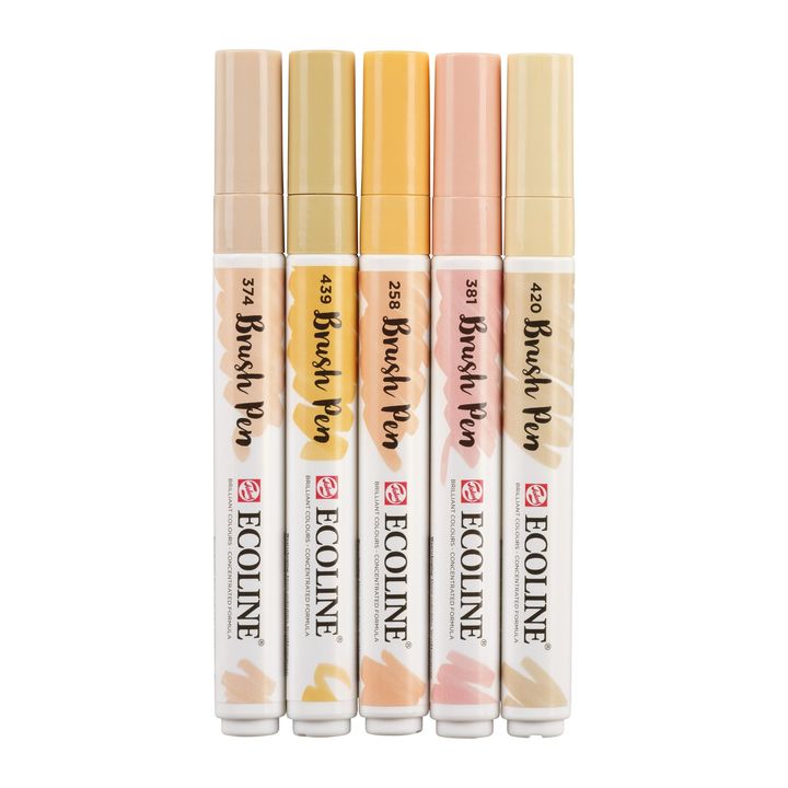 Aquarellstifte Ecoline Brush Pen Beige Pink | 5er Set — Bild 10