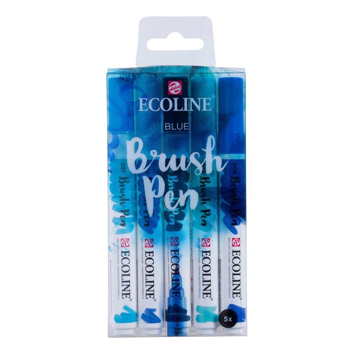 Aquarellstifte Ecoline Brush Pen Blue | 5er Set — Bild 6