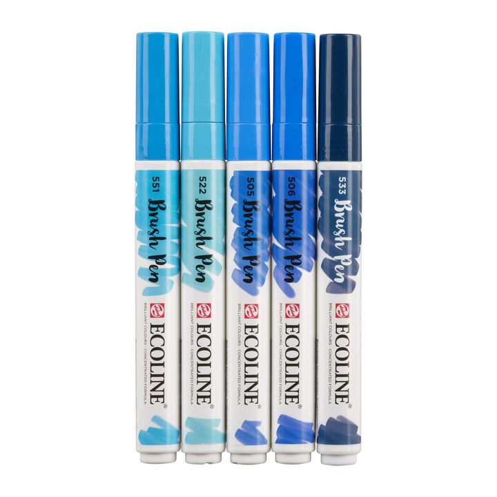 Aquarellstifte Ecoline Brush Pen Blue | 5er Set — Bild 10