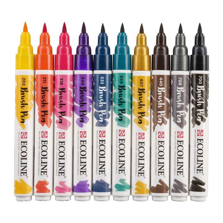 Aquarellstifte Ecoline Brush Pen Dark | 10er Set — Bild 8