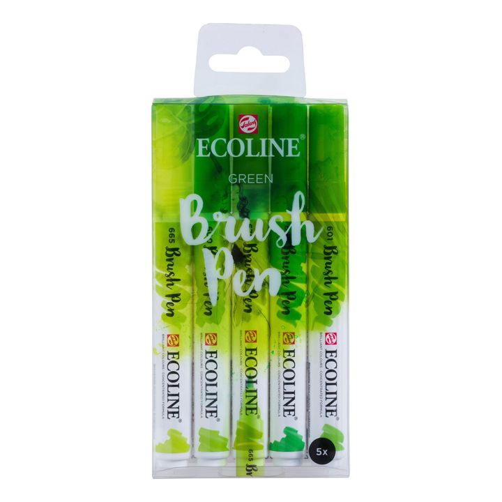Aquarellstifte Ecoline Brush Pen Green | 5er Set — Bild 6