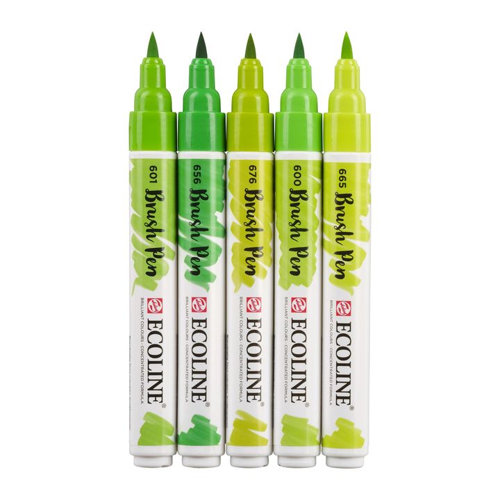 Aquarellstifte Ecoline Brush Pen Green | 5er Set — Bild 8