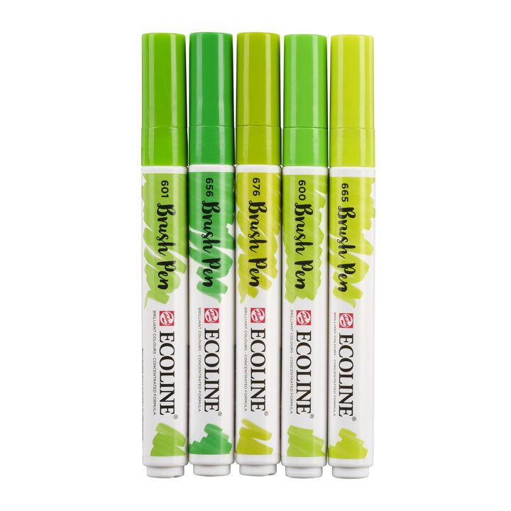 Aquarellstifte Ecoline Brush Pen Green | 5er Set — Bild 10