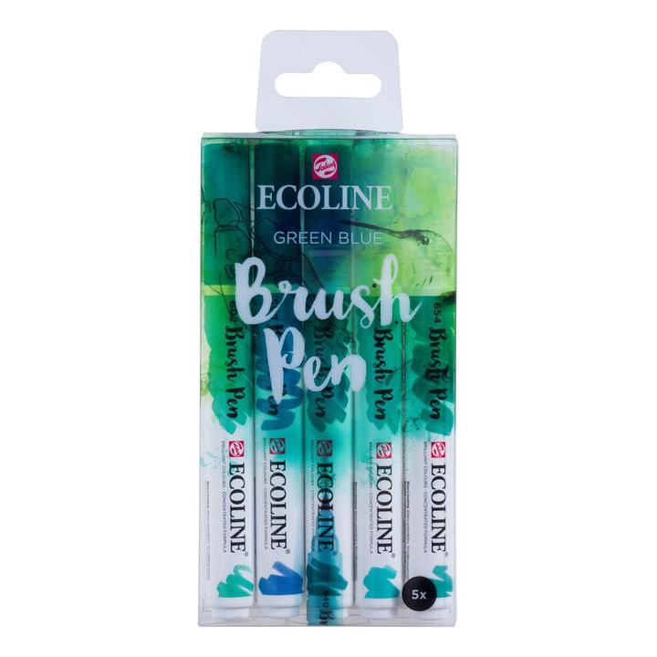 Aquarellstifte Ecoline Brush Pen Green Blue | 5er Set — Bild 6