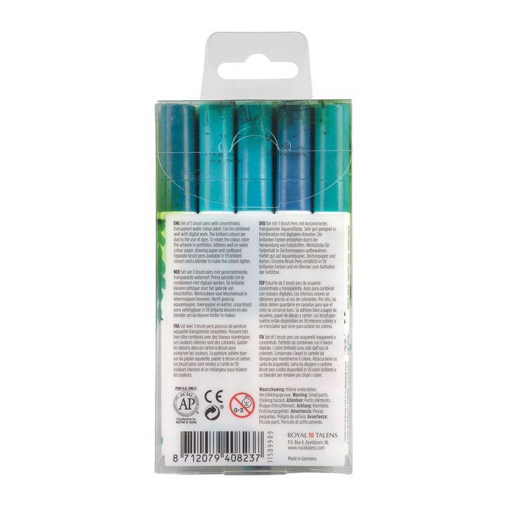 Aquarellstifte Ecoline Brush Pen Green Blue | 5er Set — Bild 7