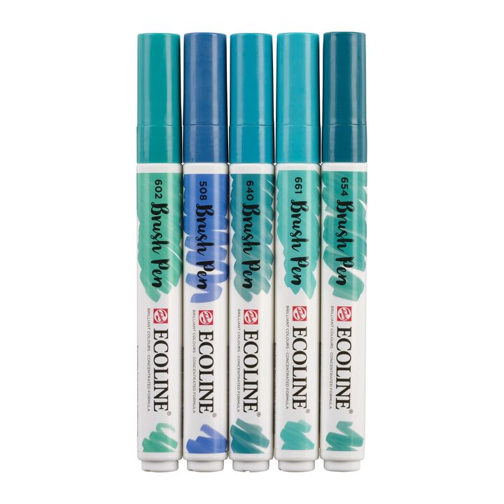 Aquarellstifte Ecoline Brush Pen Green Blue | 5er Set — Bild 10