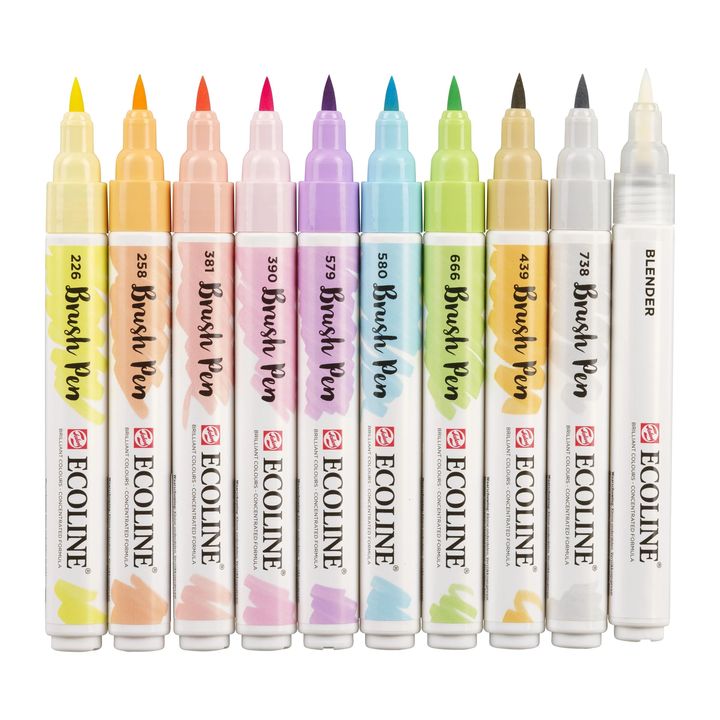 Aquarellstifte ECOLINE BRUSH PEN pastell 10 Stück — Bild 7