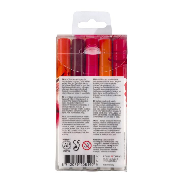 Aquarellstifte Ecoline Brush Pen Red | 5er Set — Bild 7