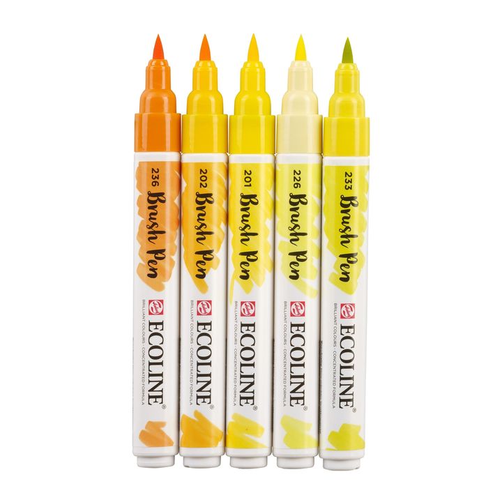 Aquarellstifte Ecoline Brush Pen Yellow | 5er Set — Bild 8