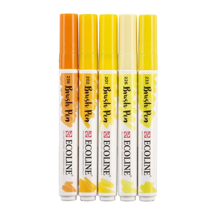 Aquarellstifte Ecoline Brush Pen Yellow | 5er Set — Bild 10
