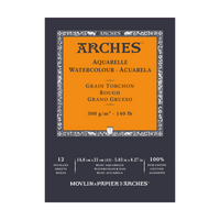 ARCHES Aquarelle Aquarellblock rau naturweiß 300 g/m² – 12 Blatt
