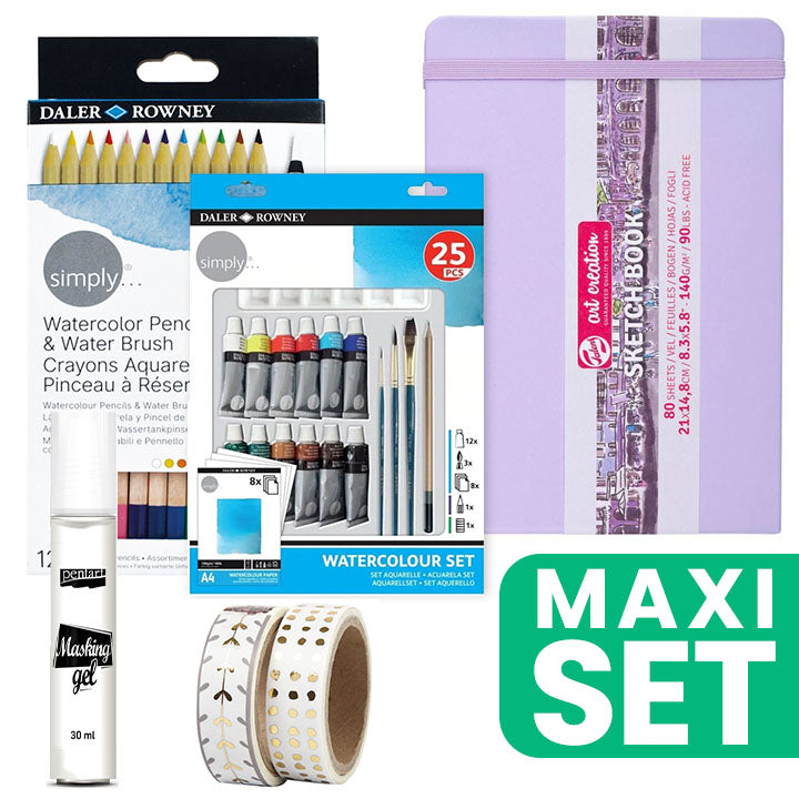 Art Journal Malerei Set 21 x 14,8 cm - Aquarell - Pastell Lila — Bild 1