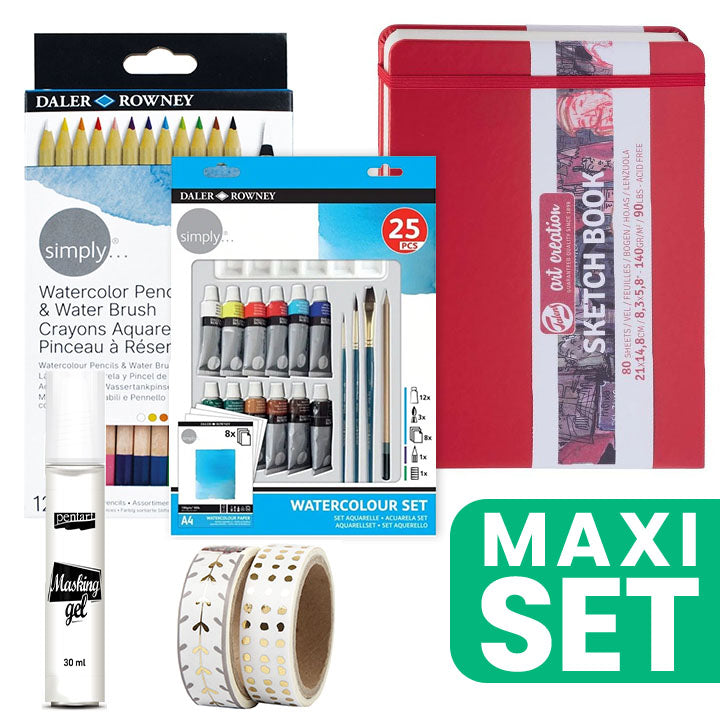 Art Journal Malerei Set 21 x 14,8 cm - Aquarell - Rot — Bild 1