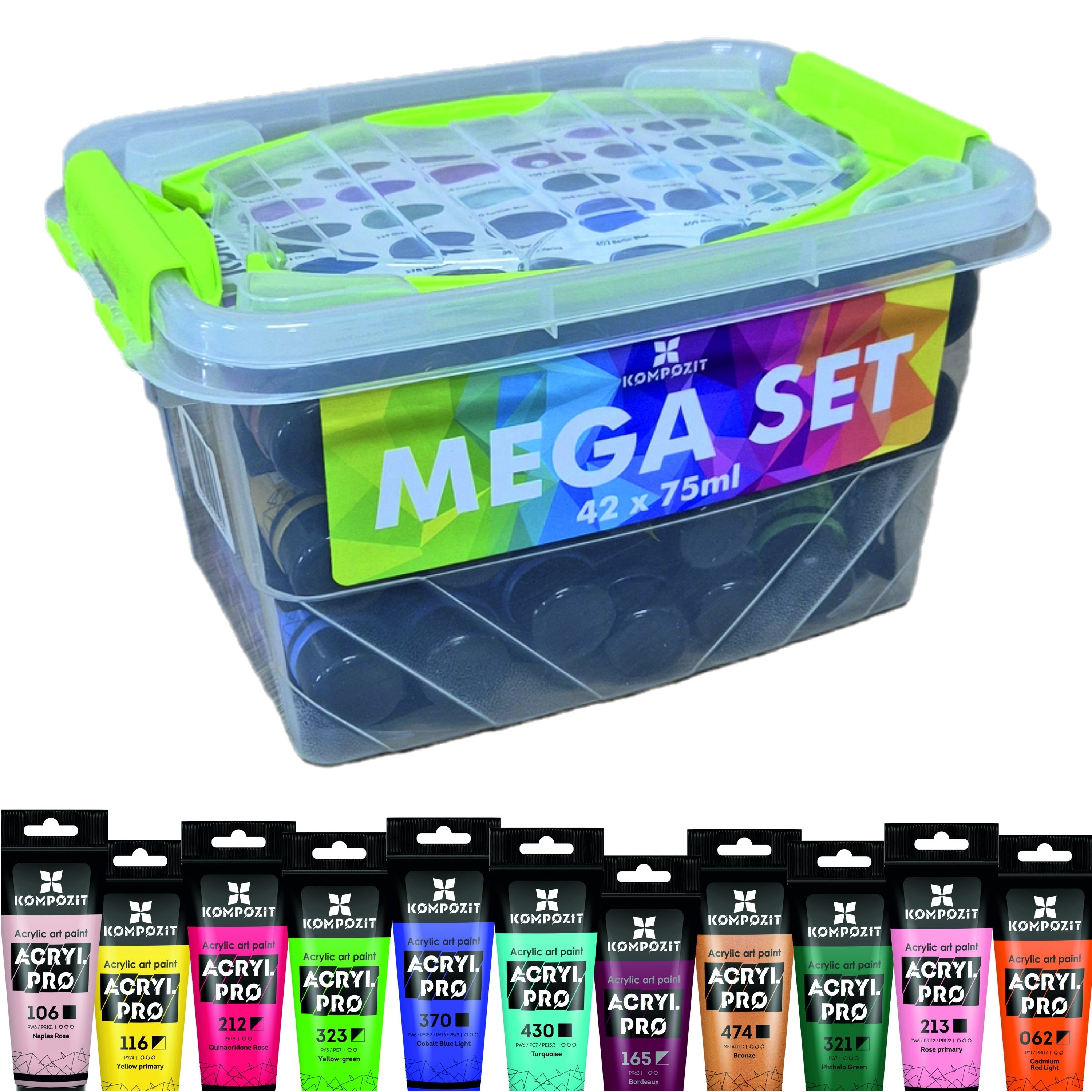 Acrylfarben-Set ACRYL PRO Kompozit in Box – 42 x 75 ml