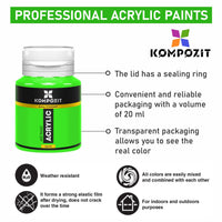 Acrylfarben-Set Kompozit STANDART Fluorescent 6 x 20 ml