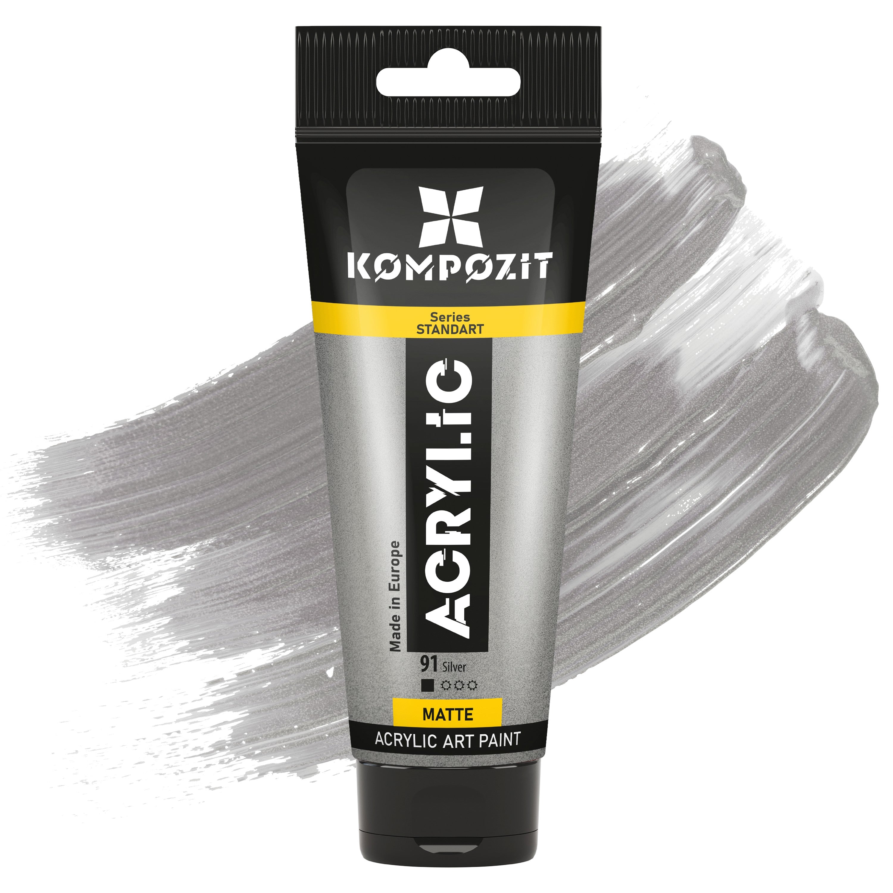 Acrylfarbe STANDART Kompozit Metallic 75 ml – 91 Silber