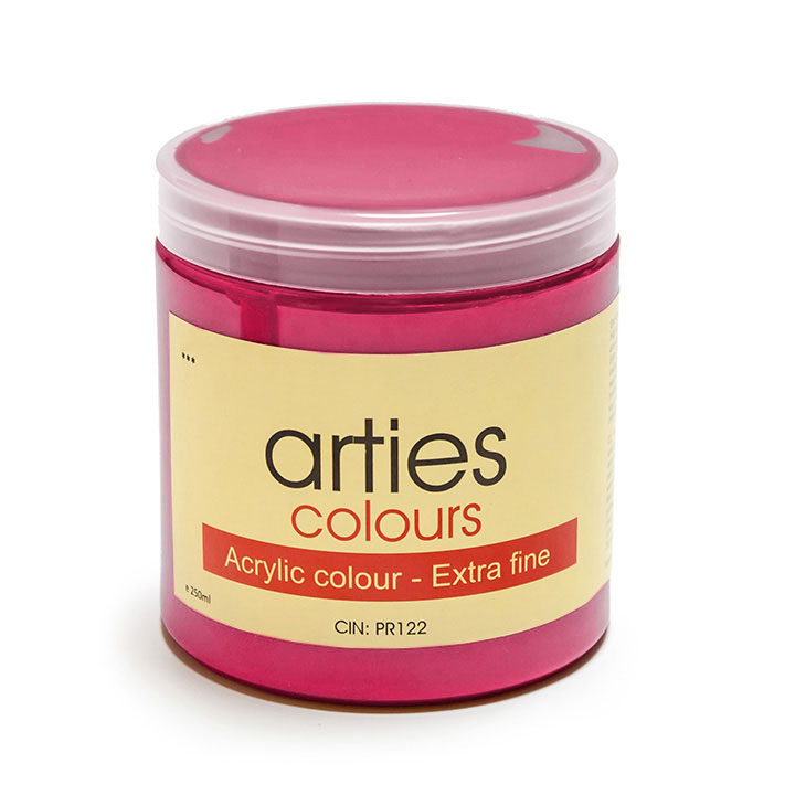 Arties Colours Acrylfarbe 250 ml – 45 Farbtöne - 5020 - Korallenrot