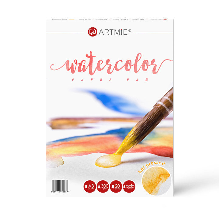 ARTMIE Aquarellblock Hot Press, 20 Blatt | verschiedene Formate — Bild 1