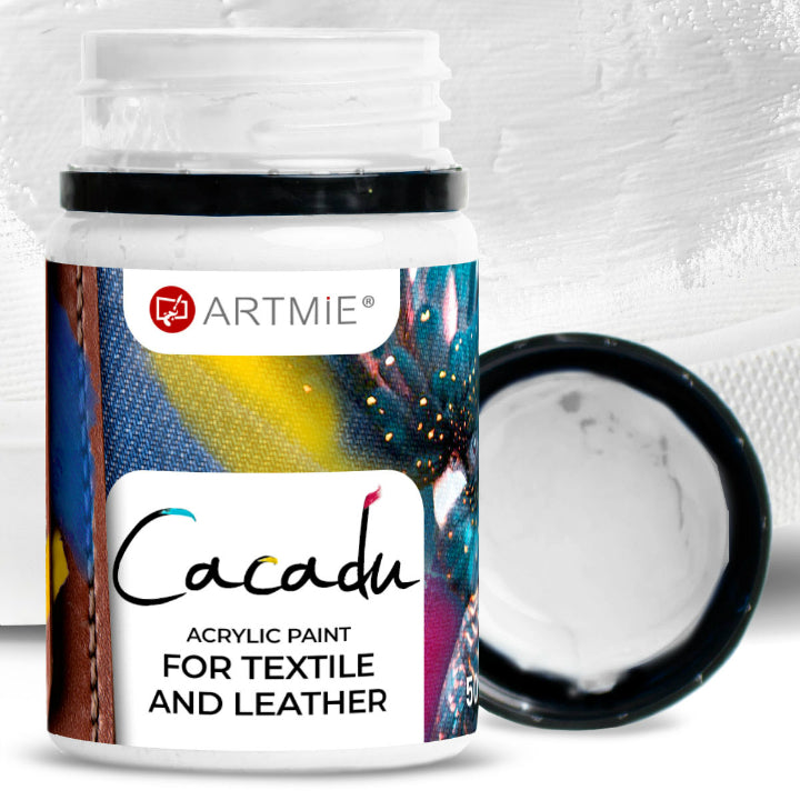 ARTMIE Cacadu Textil- und Lederfarbe 50 ml – 1 weiß