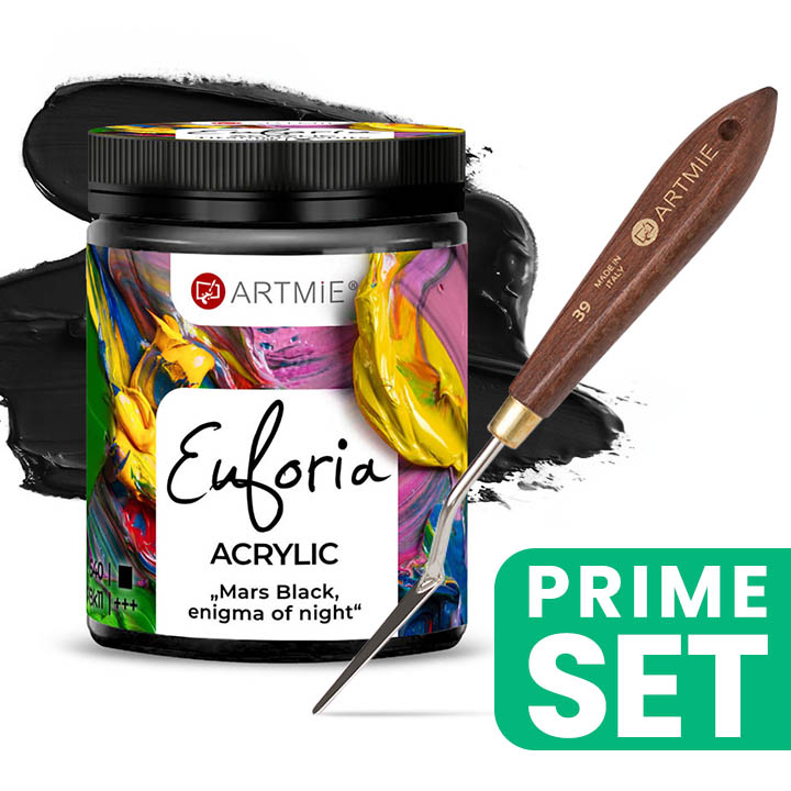 ARTMIE Euforia Mars Schwarz Acrylfarbe und Spachtel Set — Bild 1