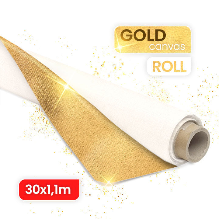 ARTMIE MIDAS Goldene Malkunst-Leinwand auf Rolle, 30 Meter – verschiedene Breiten | Breite 100 cm