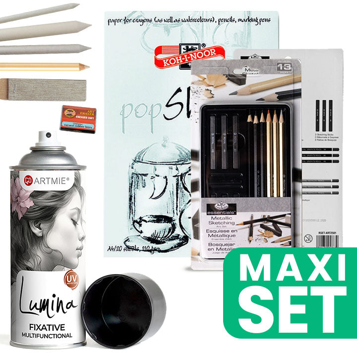 ARTMIE Skizzier-Set mit Fixiermittel — Bild 1