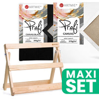 ARTMIE Tischstaffelei-Set mit schwarzer und weißer PROFI-Leinwand 40x30 cm — Bild 1