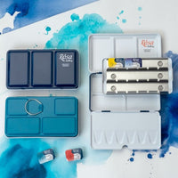 Сase für Aquarellfarben, metallisch, Indigo, 12 pan, ROSA GALLERY — Bild 1