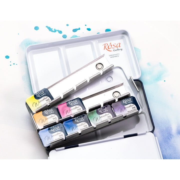 Сase für Aquarellfarben, metallisch, Indigo, 12 pan, ROSA GALLERY — Bild 2