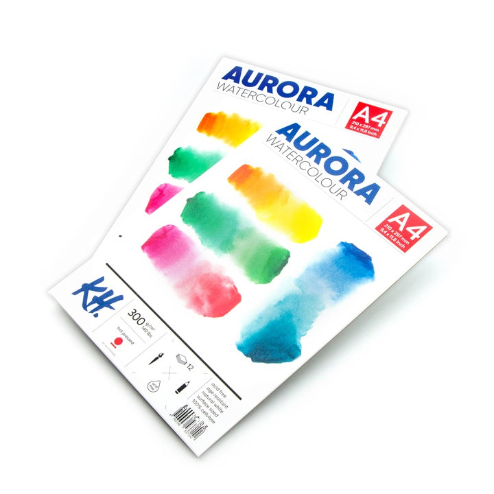 AURORA Aquarellblock, heißgepresst – 12 Blatt | verschiedene Formate — Bild 5