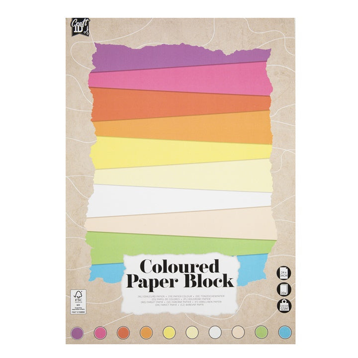 Block mit farbigem Pastellpapier 24 x 34 cm 20 Blatt — Bild 1