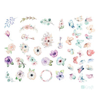 Boho Blumen und Schmetterlinge Papier Ausschnitte - Set von 50 — Bild 4