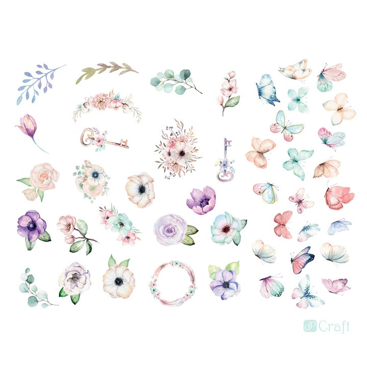 Boho Blumen und Schmetterlinge Papier Ausschnitte - Set von 50 — Bild 4