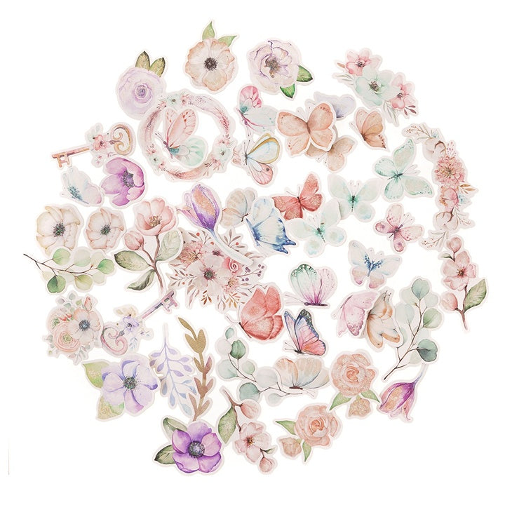 Boho Blumen und Schmetterlinge Papier Ausschnitte - Set von 50 — Bild 6