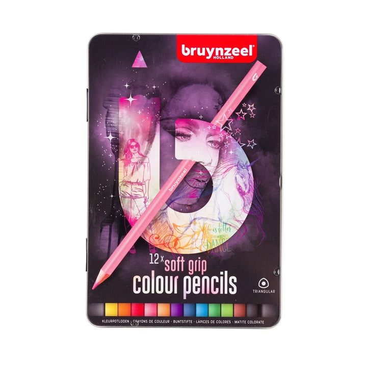 Bruynzeel Dreikant-Buntstifte im Metalletui, 12 Stück | verschiedene Sets — Bild 5