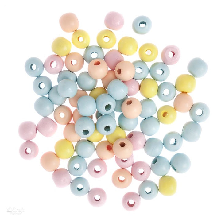 Bunte Holzperlen 12 mm - 40 g — Bild 2