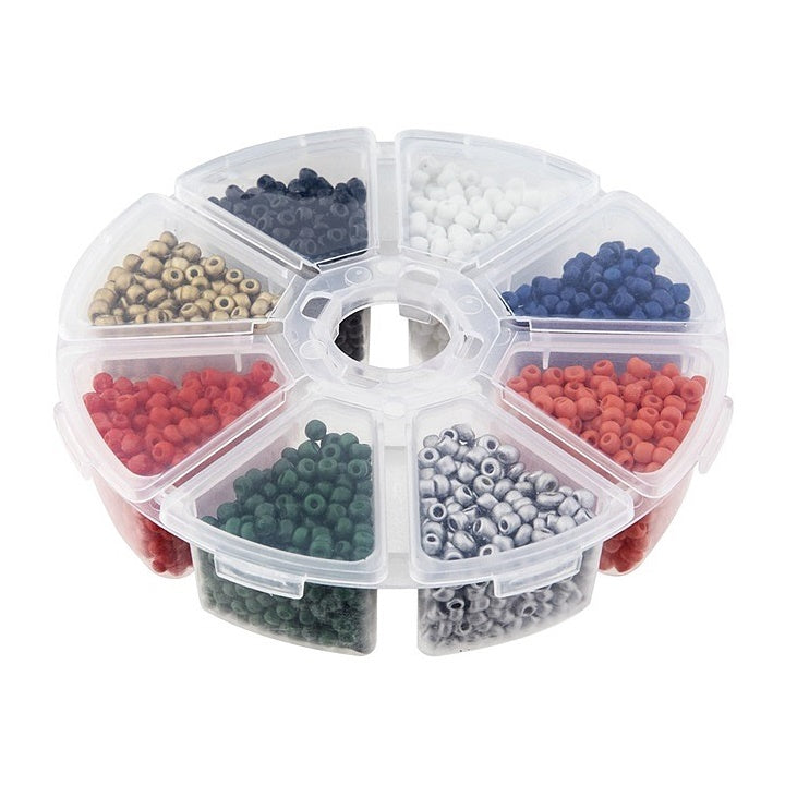 Bunte Perlen zum Basteln 8 x 15 g | 8 Farbtöne — Bild 1