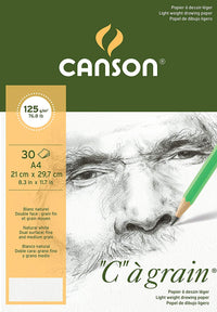Skizzenblock CANSON C a grain 125 g/m² - 30 Blatt, A4, feinkörnig geleimt